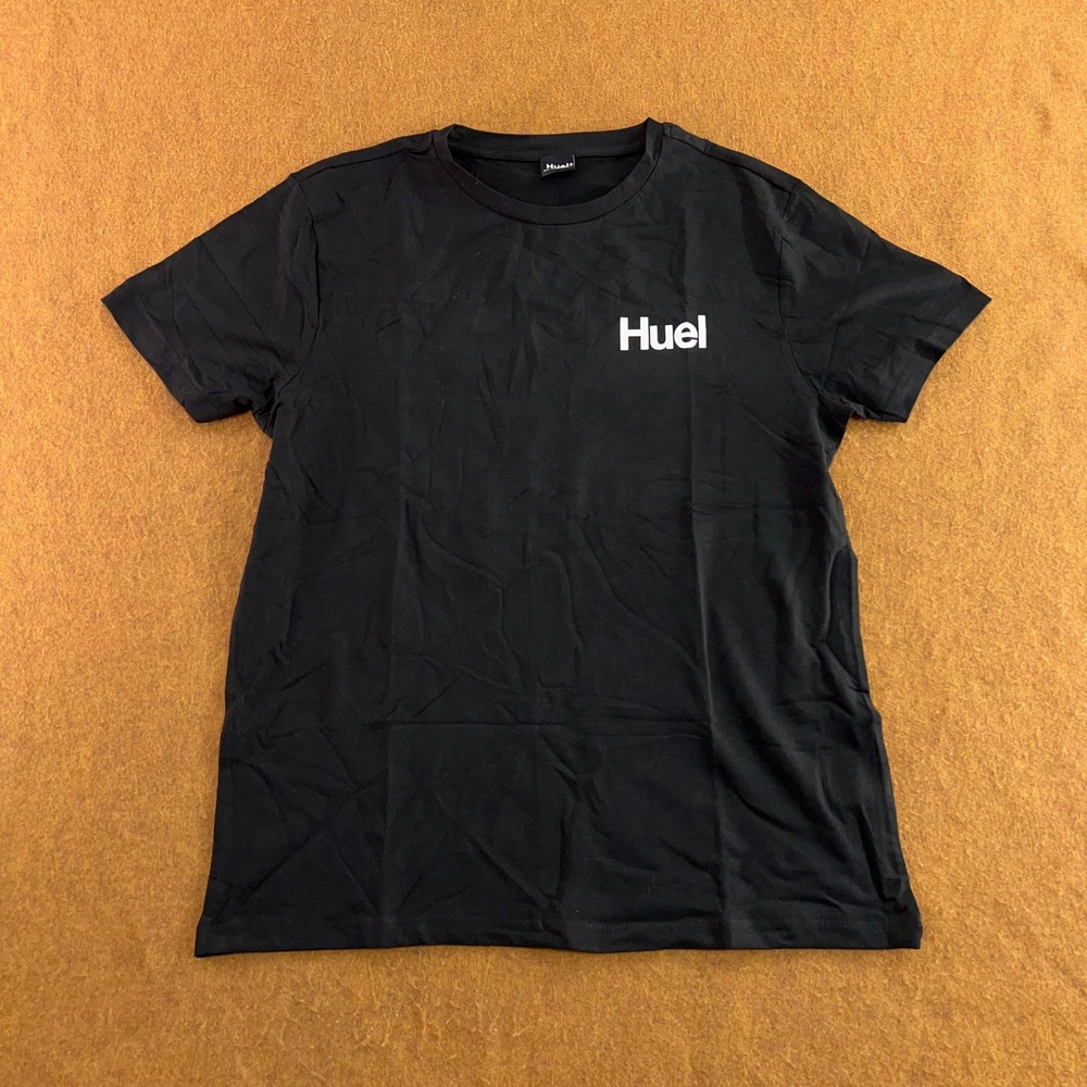 Huel Mens Large Black Logo Graphic Short Sleeve T-Shirt New